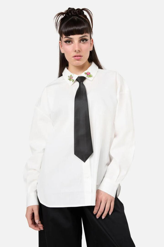 Image of Accessories. Productname: Black Satin Tie in Black colour by brand - Dangerfield