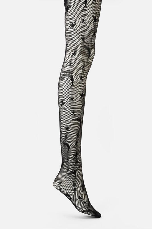 Image of Lingerie. Productname: Stars & Moon Fishnets in Black colour by brand - Dangerfield