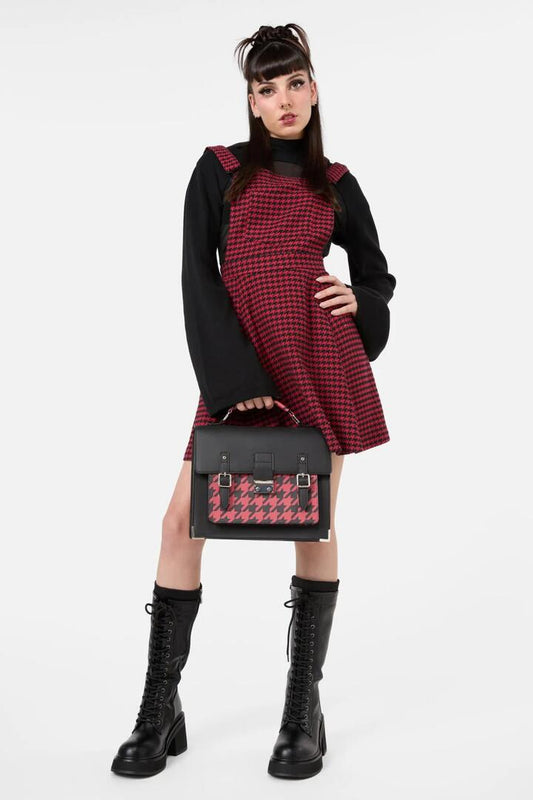 Image of Bags. Productname: Virtue Houndstooth Satchel in Black colour by brand - Black Friday