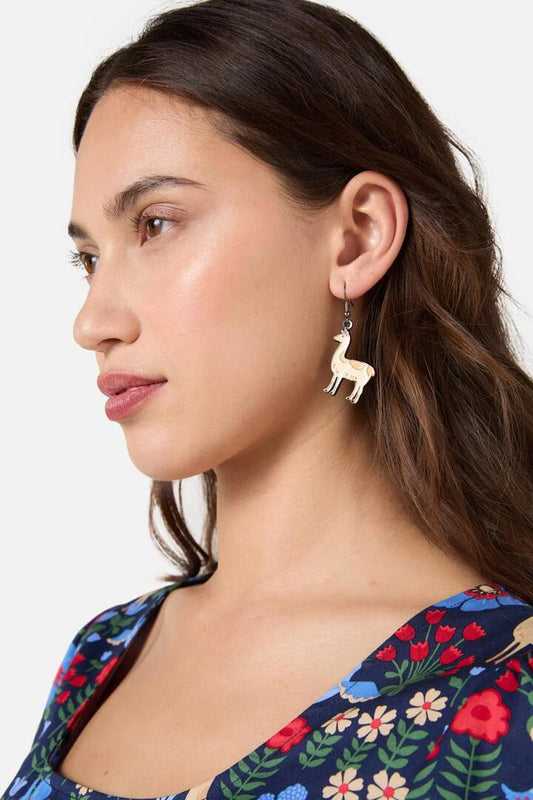 Image of Earrings. Productname: Llama Drop Earring in Tan colour by brand - Princess Highway