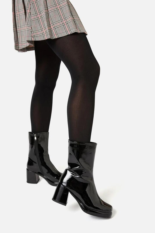 Image of Boots. Productname: Black Patent Short Boot in Black colour by brand - Princess Highway