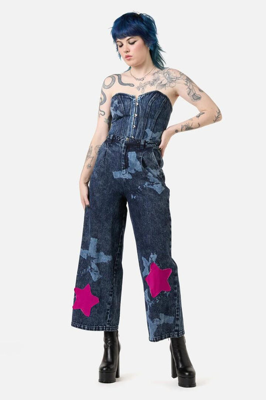 Image of a model wearing Denim. Productname: Never Mind The Denim Jean in Blue colour by brand - Dangerfield