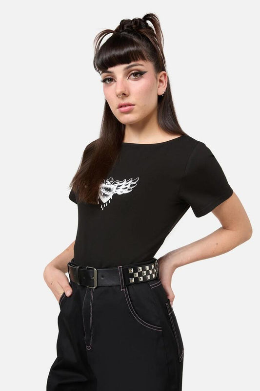 Image of Accessories. Productname: Pyramid Stud Belt in Black colour by brand - Dangerfield