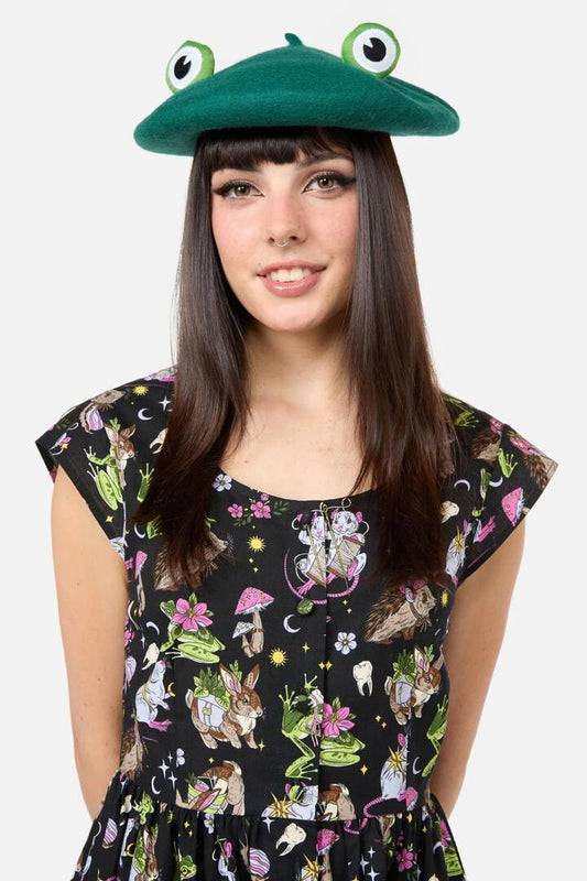 Image of Hats. Productname: Frog Beret in Green colour by brand - Dangerfield