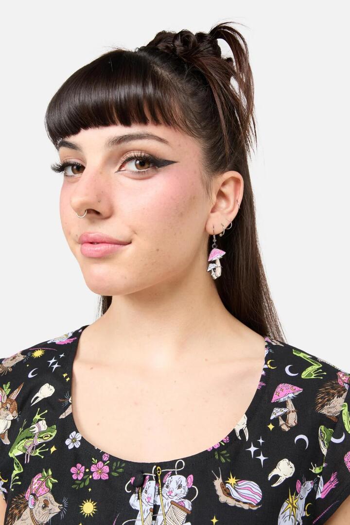 Image of Earrings. Productname: Critters Mushroom Earrings in Multi colour by brand - Dangerfield