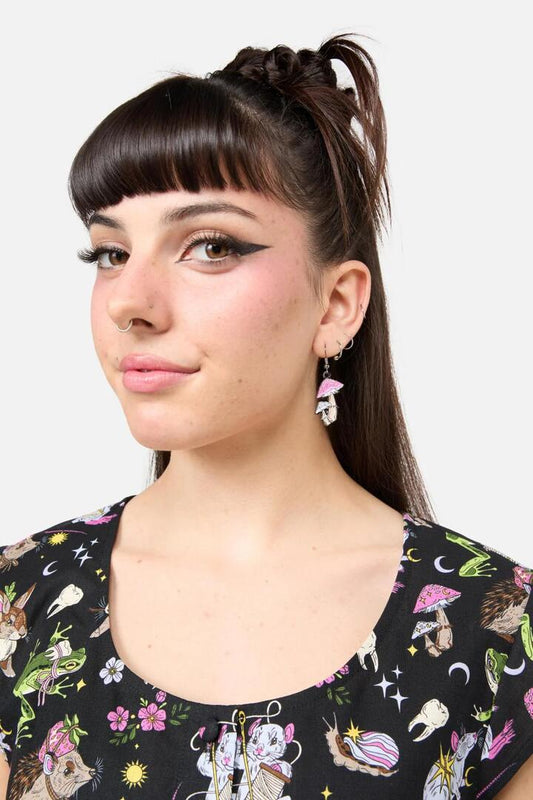 Image of Earrings. Productname: Critters Mushroom Earrings in Multi colour by brand - Dangerfield