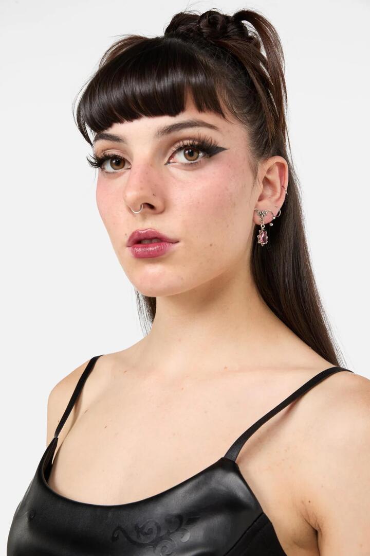 Image of Earrings. Productname: Bat Gem Earrings in Silver colour by brand - Black Friday