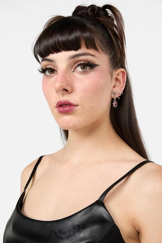 Image of Earrings. Productname: Bat Gem Earrings in Silver colour by brand - Black Friday