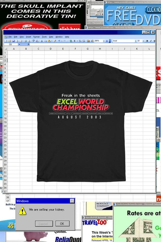 Image of a model wearing Tops. Productname: Freak In The Sheets Tee in Black colour by brand - Pulp Kitchen