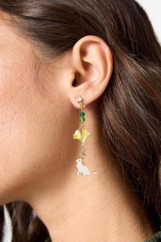 Image of Earrings. Productname: Nature Cat Earrings in Gold colour by brand - Princess Highway