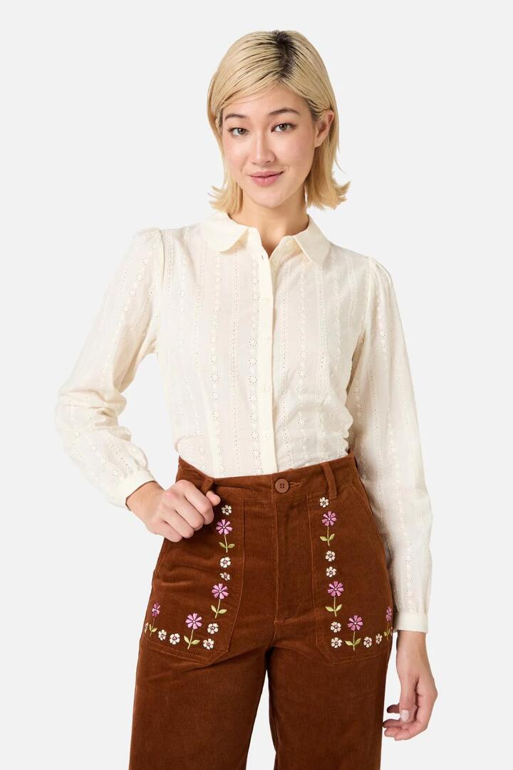 Image of Blouses. Productname: Evelyn Cute Cotton Blouse in Wine colour by brand - Princess Highway