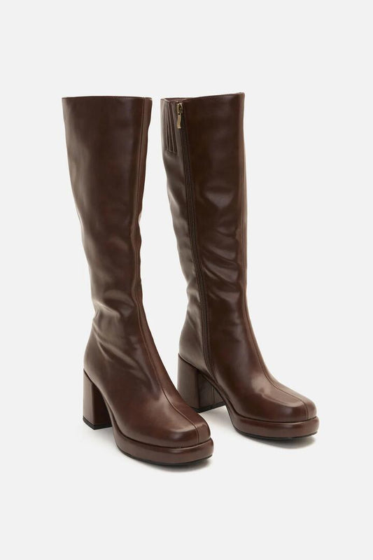 Image of Boots. Productname: Chocolate Knee High Boot in Chocolate colour by brand - Princess Highway