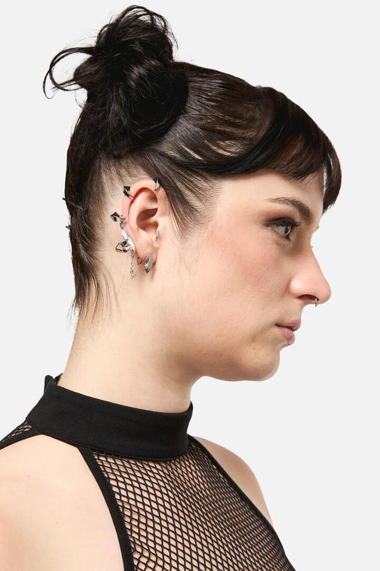 Image of Earrings. Productname: Claw Ear Cuff in Silver colour by brand - Dangerfield