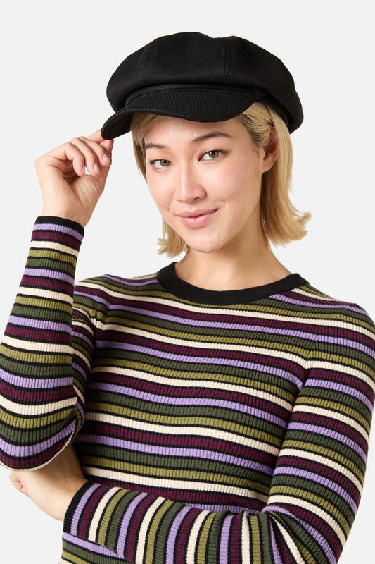 Image of Hats. Productname: Black Button Peak Hat in Black colour by brand - Princess Highway
