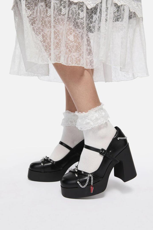 Image of Socks. Productname: White Lace Top Sock in White colour by brand - Dangerfield