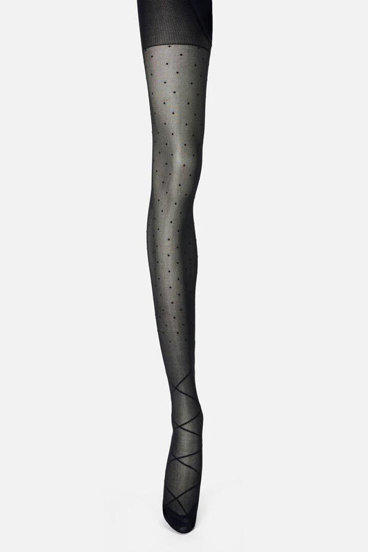 Image of Lingerie. Productname: Black Spot & Bow Tights in Black colour by brand - Princess Highway