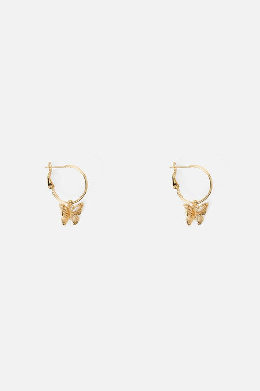 Image of Earrings. Productname: Butterfly Sleeper Earrings in Gold colour by brand - Princess Highway