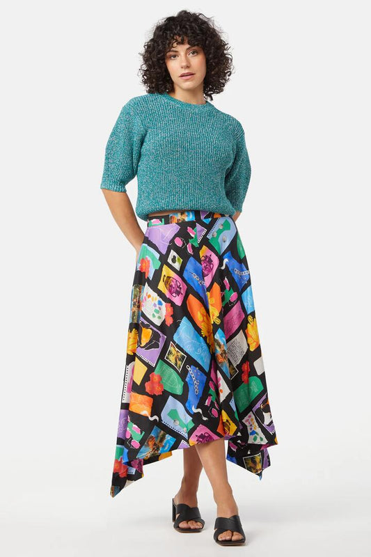 Image of a model wearing Skirts. Productname: Visual Diary Skirt in Print colour by brand - Gorman
