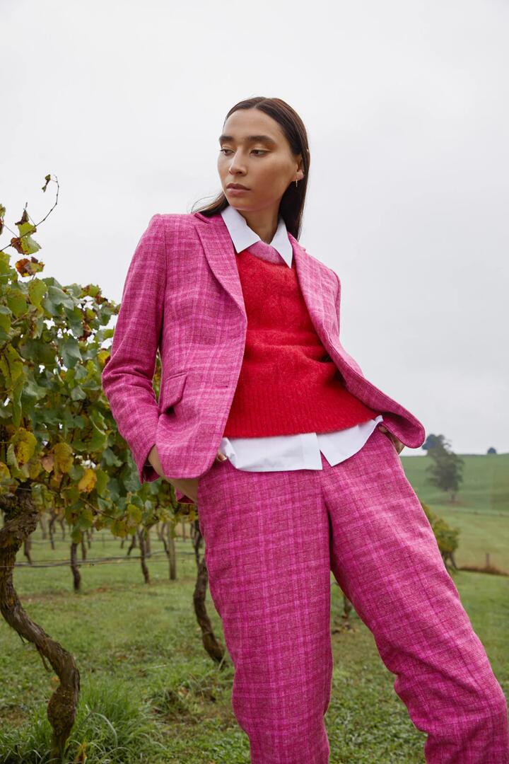 Image of a model wearing Pants. Productname: Prince Of Wales Pant in Check colour by brand - Gorman