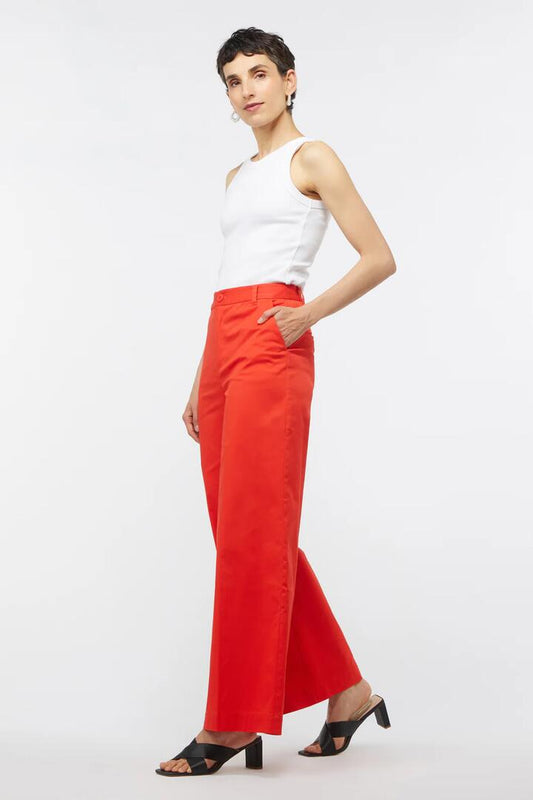 Image of a model wearing Pants. Productname: Clemence Pant in Red colour by brand - Gorman
