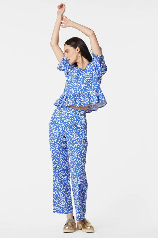 Image of a model wearing Pants. Productname: Porcelain Pant in Print colour by brand - Gorman