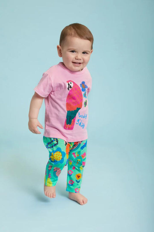 Image of a model wearing Tops. Productname: Macaw Baby Tee in Pink colour by brand - Gorman