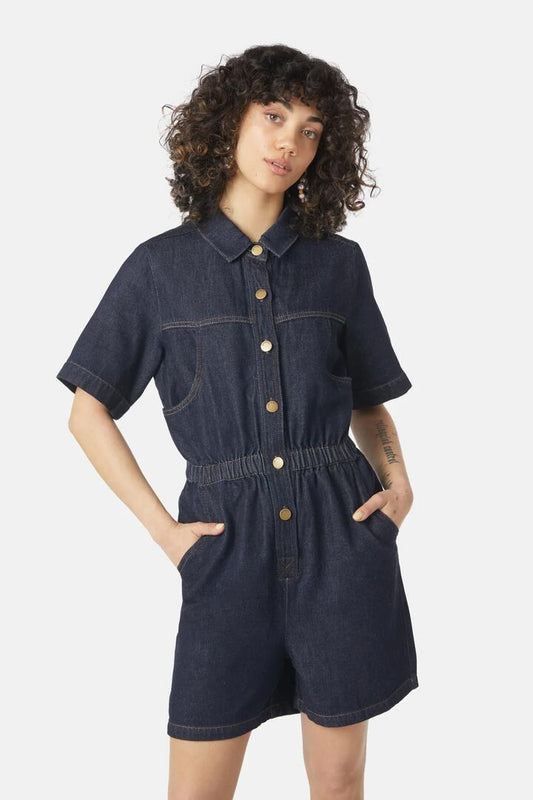 Image of Dresses. Productname: Jenna Indigo Playsuit in Indigo colour by brand - Gorman