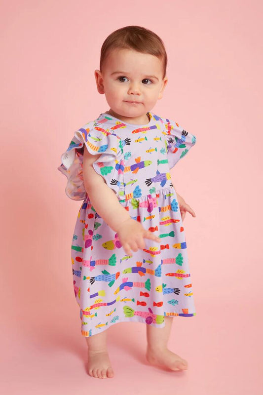 Image of Dresses. Productname: Here Fishy Baby Dress in Lilac colour by brand - Gorman