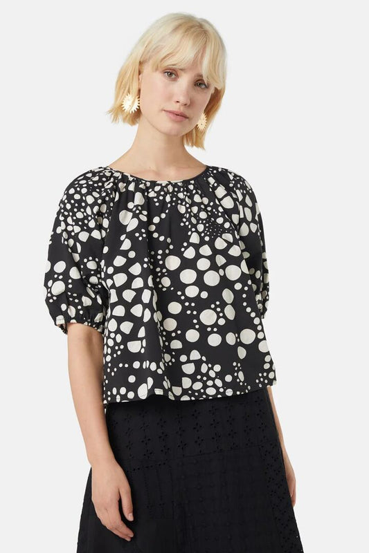 Image of a model wearing Tops. Productname: Hansel Top in Print colour by brand - Gorman