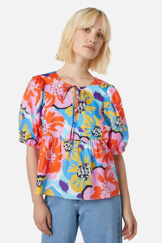 Image of a model wearing Tops. Productname: Florentina Top in Print colour by brand - Gorman