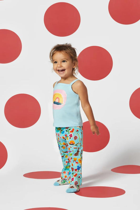 Image of a model wearing Pants. Productname: Flower Bed Baby Legging in Blue colour by brand - Gorman