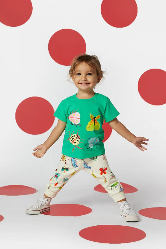Image of a model wearing Tops. Productname: Crawlies Baby Tee in Green colour by brand - Gorman