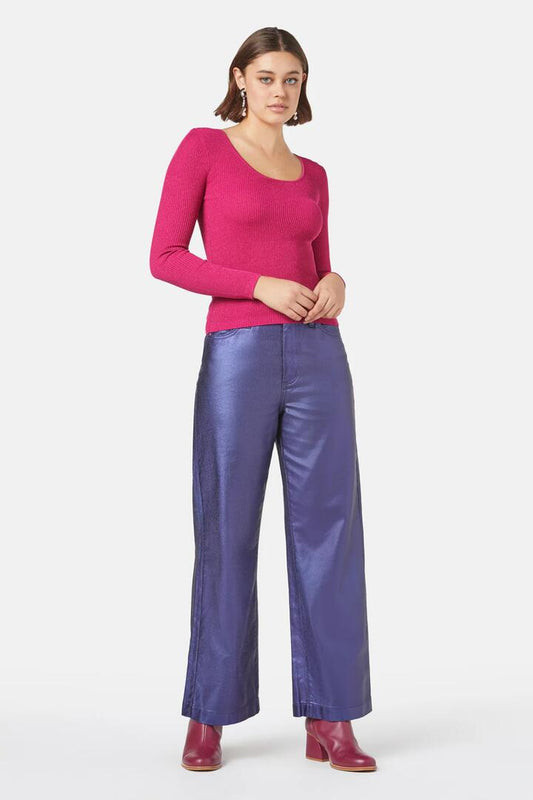 Image of a model wearing Tops. Productname: All Stars Together Top in Berry colour by brand - Gorman