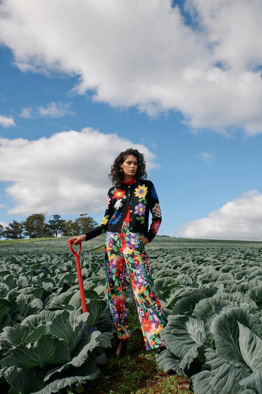 Image of a model wearing Pants. Productname: Suncatcher Tailored Pant in Print colour by brand - Gorman