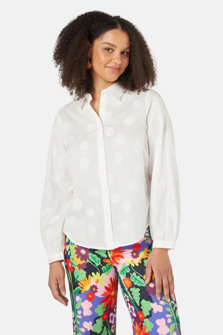 Image of a model wearing Tops. Productname: Spot It Shirt in Black colour by brand - Gorman