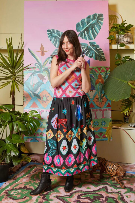 Image of a model wearing Skirts. Productname: Animalia Skirt in Print colour by brand - Gorman