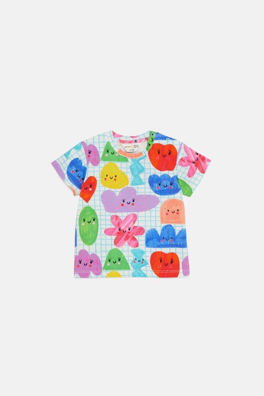 Image of a model wearing Tops. Productname: Bubbles Baby SS Tee in Print colour by brand - Gorman