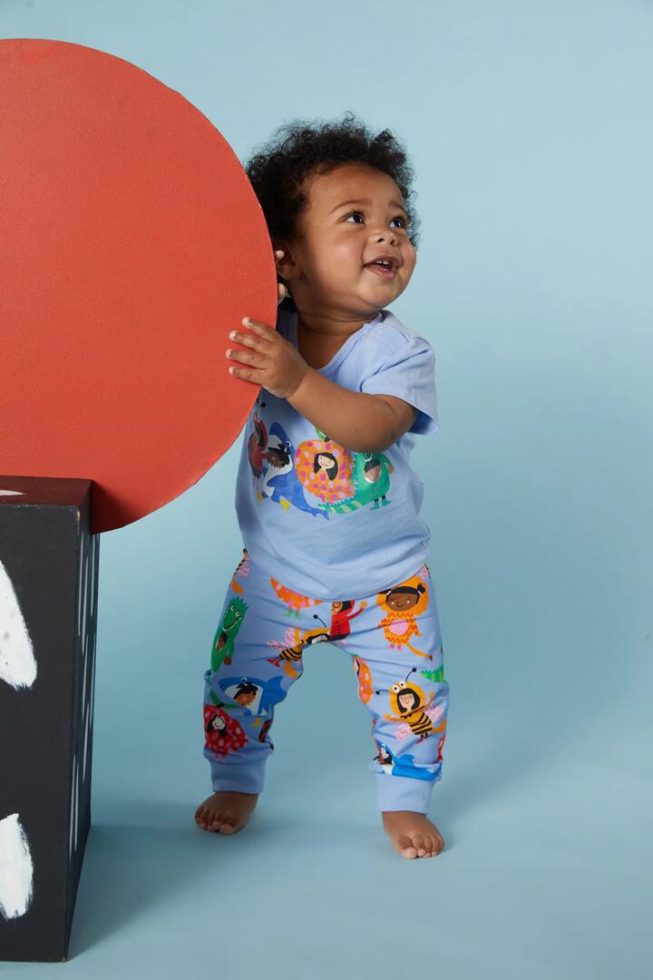 Image of a model wearing Tops. Productname: Dress Ups Baby Tee in Blue colour by brand - Gorman