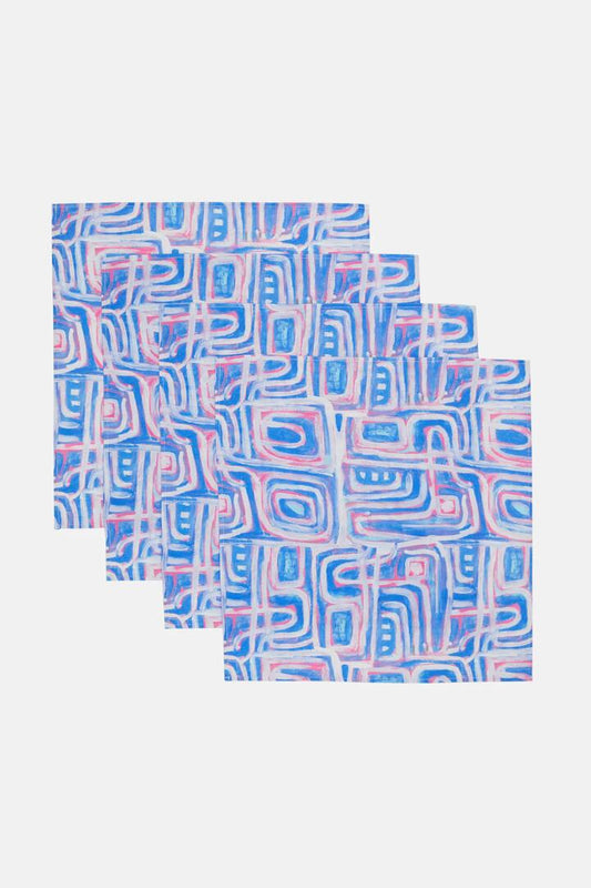 Image of Kitchen & Dining. Productname: Sapphire Napkin Set 4 in Print colour by brand - Gorman