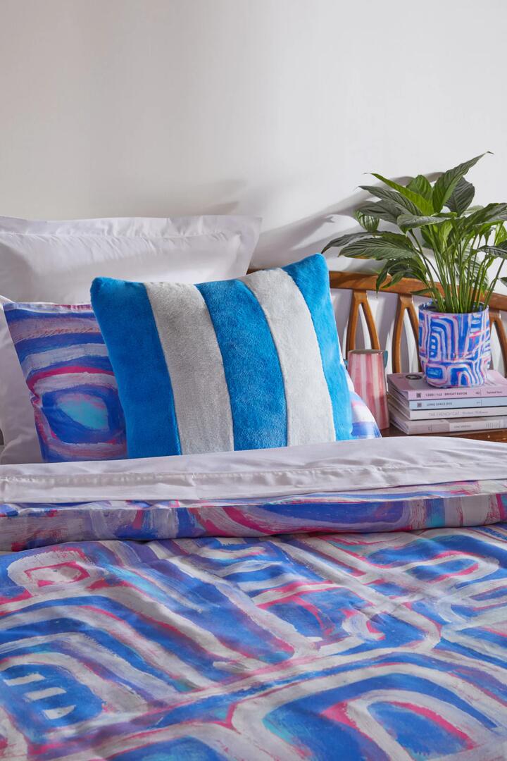 Image of Chair & Sofa Cushions. Product name - Sapphire Stripe Cushion in Multi colour by brand - Gorman