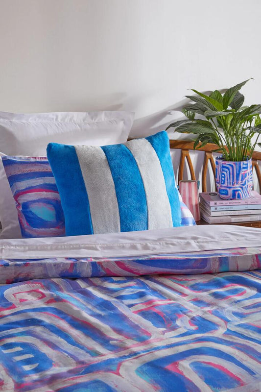 Image of Chair & Sofa Cushions. Product name - Sapphire Stripe Cushion in Multi colour by brand - Gorman