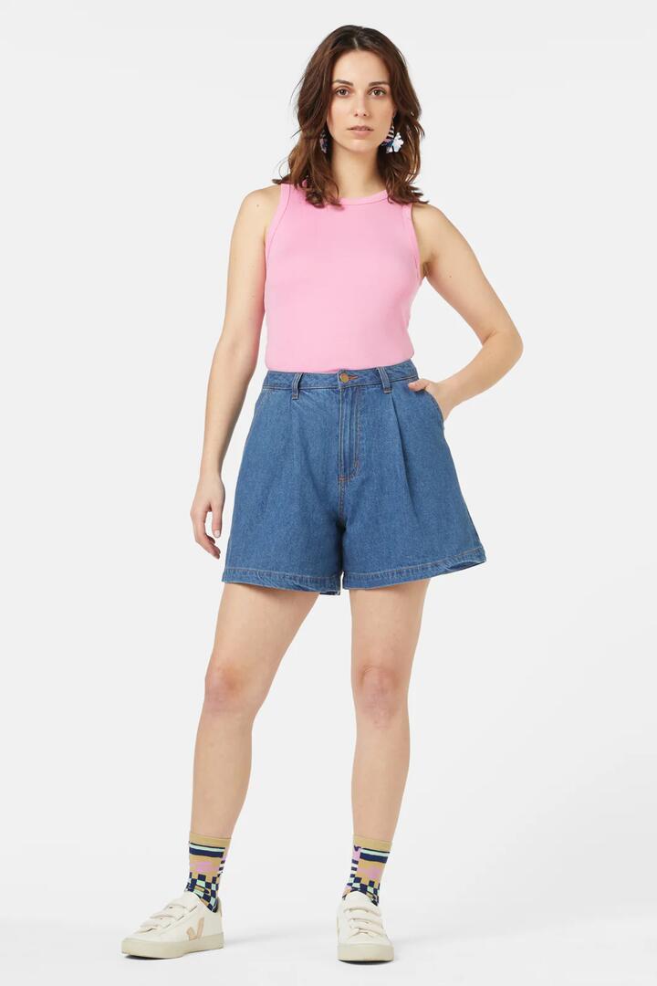 Image of a model wearing Shorts. Productname: Daydream Island Short in Denim colour by brand - Gorman