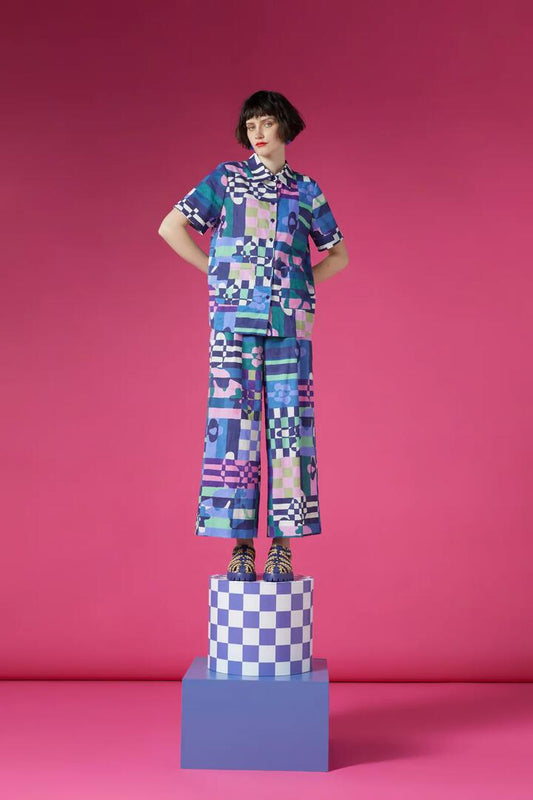 Image of a model wearing Tops. Productname: Tropic Check Shirt in Print colour by brand - Gorman