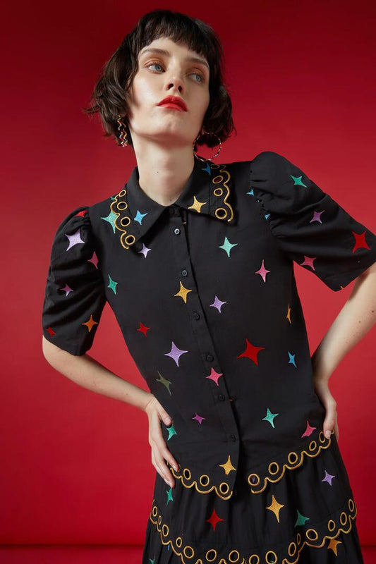 Image of a model wearing Tops. Productname: Twinkle Twinkle Little Shirt in Print colour by brand - Gorman