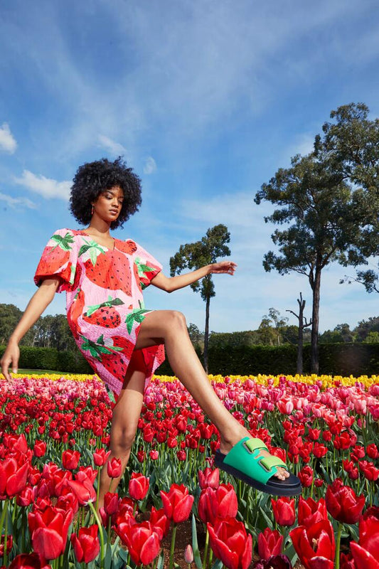 Image of Sandals. Productname: Double Trouble Sandal in Green colour by brand - Gorman