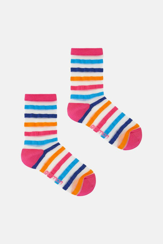 Image of Socks. Productname: Sheer Rainbow Sock in Multi colour by brand - Gorman