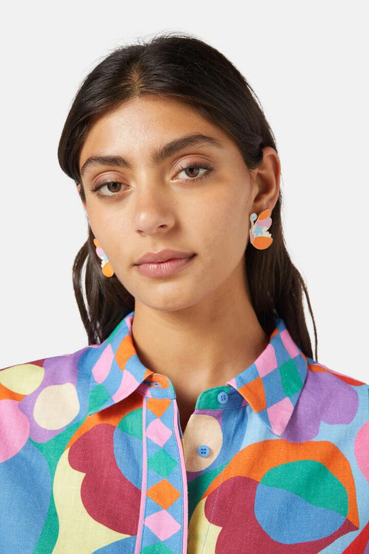 Image of Earrings. Productname: Party Butterfly Earring in Multi colour by brand - Gorman