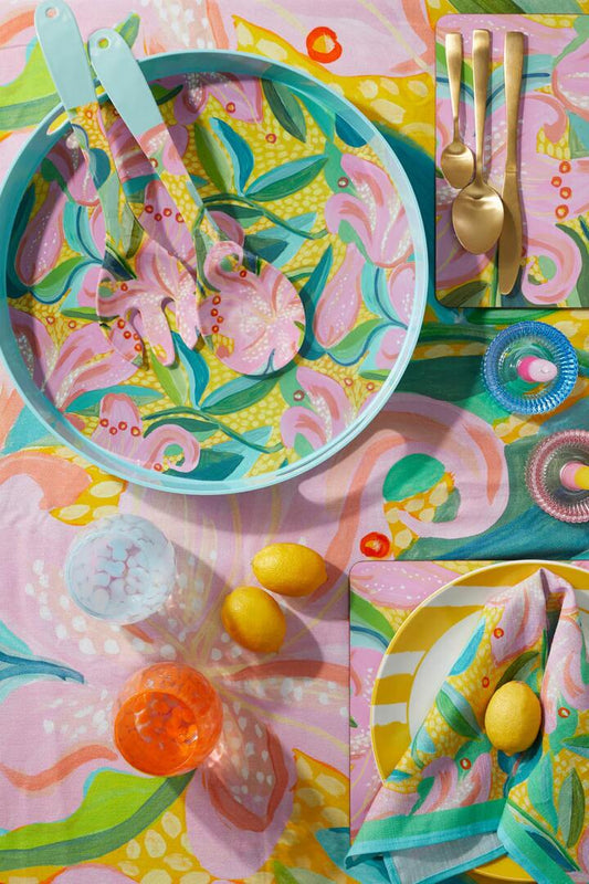 Image of Kitchen & Dining. Productname: Lillies Round Tray Lge in Print colour by brand - Gorman