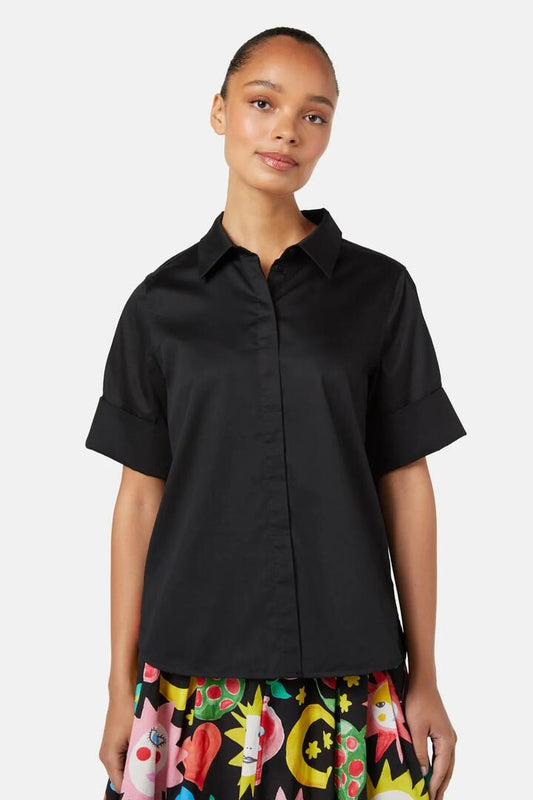 Image of a model wearing Tops. Productname: Lani Shirt in Black colour by brand - Gorman