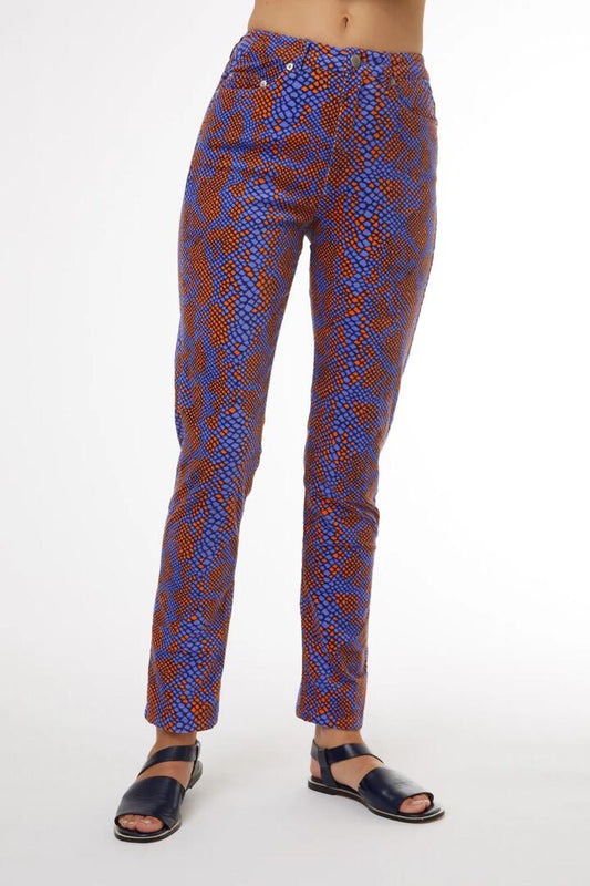 Image of a model wearing Denim. Productname: Charmer Cord Jean in Print colour by brand - Gorman
